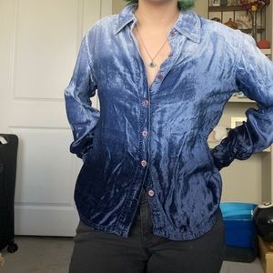 Velvet Blue Ombré Button Down